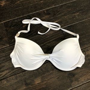 White Victoria Secret bathing suit top size 34B.